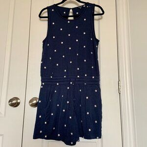 Splendid Sleeveless Shorts Romper Navy Stars Pockets Size M